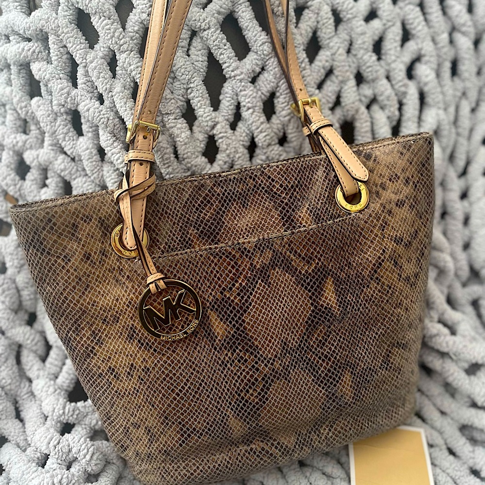 Authentic Michael Kors Snake Skin Tote